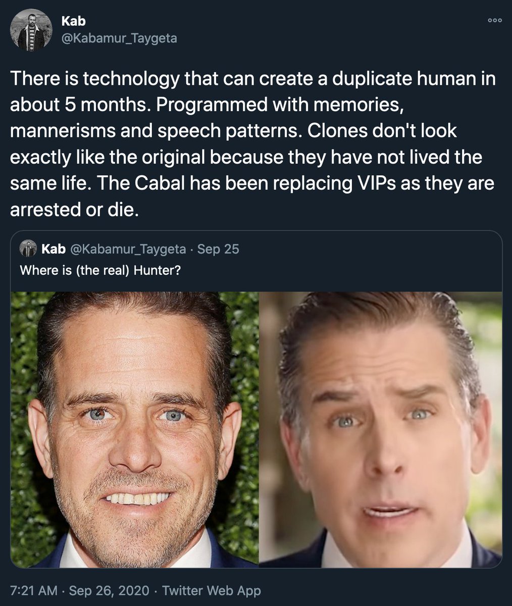 Kabamur's tweet photo. The projection.

Hunter Biden was cloned just like mom and dad. https://t.co/WBNYSj5dU3