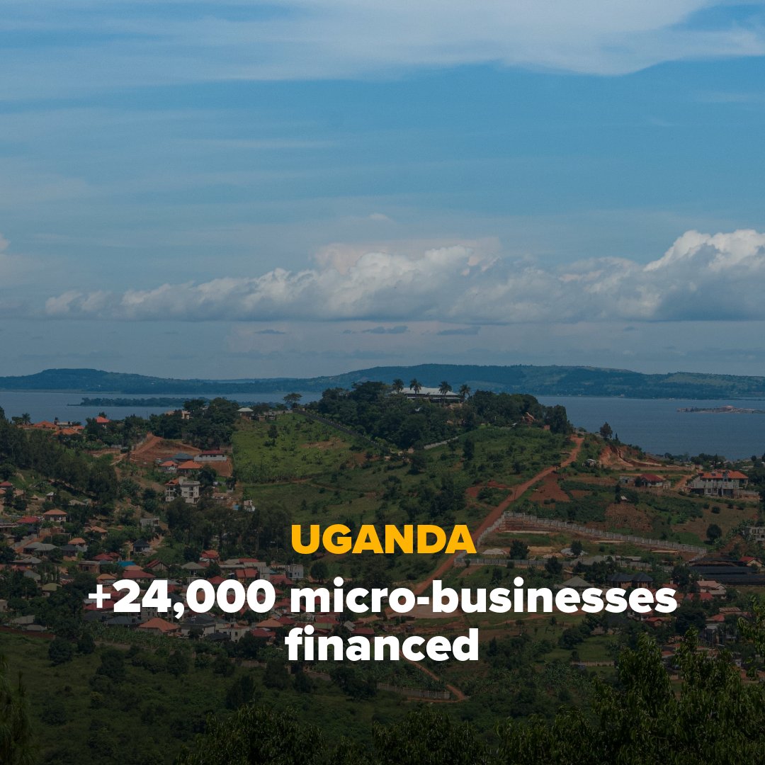 EIB's tweet photo. 🇪🇺🇺🇬+24,000 Ugandan micro-businesses were financed in the 1st year of EIB Global-@CentenaryBank partnership🥳!

This includes:
* +60% women beneficiaries
* 75% rural businesses supported
* €100m mobilised for private sector growth

 To learn more🔗https://t.co/nBWetUljHC https://t.co/71kzlgLTpR