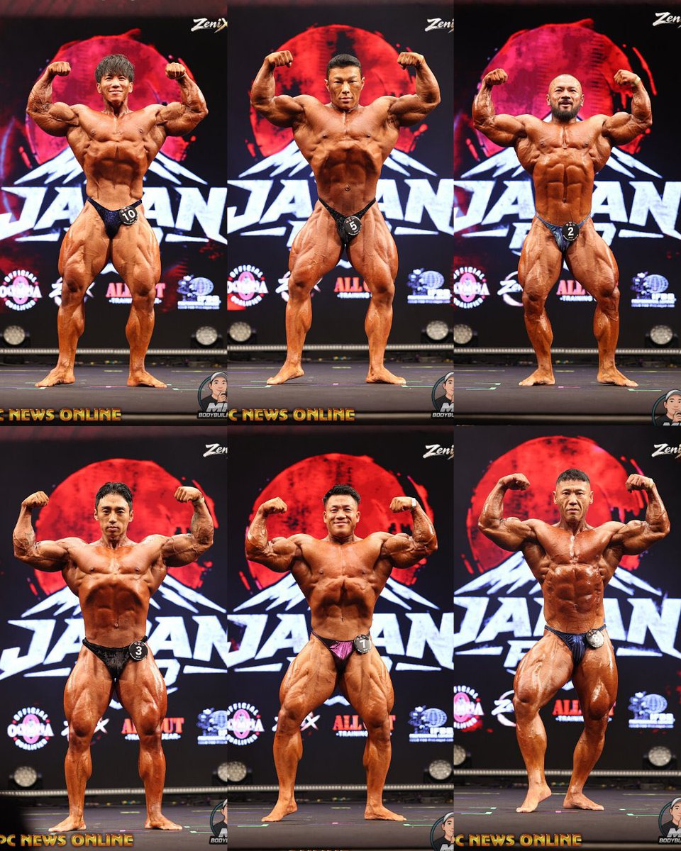 bodybuilding_pz's tweet photo. JAPAN PRO🇯🇵
212 ボディビル 結果  

1位 Naotaka Yokokawa 🇯🇵(横川 尚隆)
2位 Geonwoo Kim 🇰🇷 
3位 Hirokawa Shoichi 🇯🇵 (廣川 翔一)
4位 Hoyeon Jang 🇰🇷
5位 Kentaro Kuramochi 🇯🇵 (倉持 健太郎)
6位 Eitaro Kurosaki 🇯🇵 (黒崎 英太郎) https://t.co/HrnquDSrqk