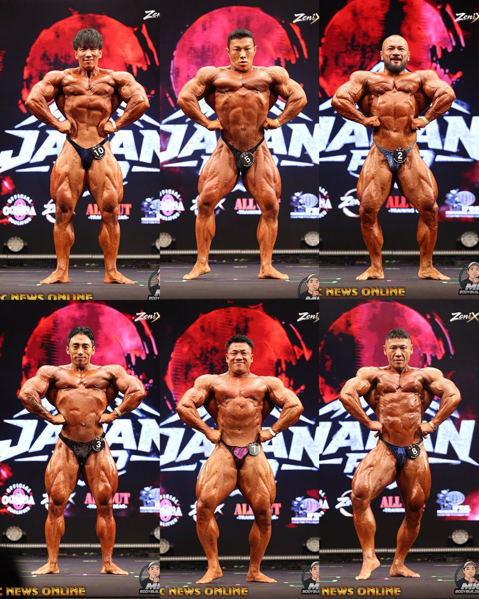 bodybuilding_pz's tweet photo. JAPAN PRO🇯🇵
212 ボディビル 結果  

1位 Naotaka Yokokawa 🇯🇵(横川 尚隆)
2位 Geonwoo Kim 🇰🇷 
3位 Hirokawa Shoichi 🇯🇵 (廣川 翔一)
4位 Hoyeon Jang 🇰🇷
5位 Kentaro Kuramochi 🇯🇵 (倉持 健太郎)
6位 Eitaro Kurosaki 🇯🇵 (黒崎 英太郎) https://t.co/HrnquDSrqk
