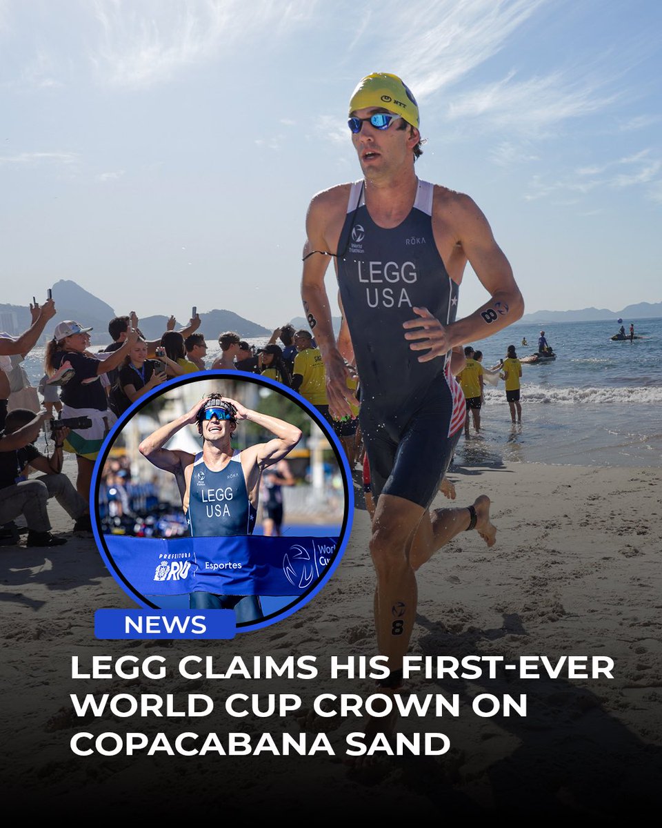 worldtriathlon's tweet photo. Braxton Legg produced the sprint of his life to win the 2026 #RioDeJaneiroWC, holding off New Zealand's Dylan McCullough by just one second to claim his first ever World Cup title 🏆

Read more ✍️ https://t.co/9KpmQgDqLi       

#Triathlon https://t.co/M5GBoFSnQc