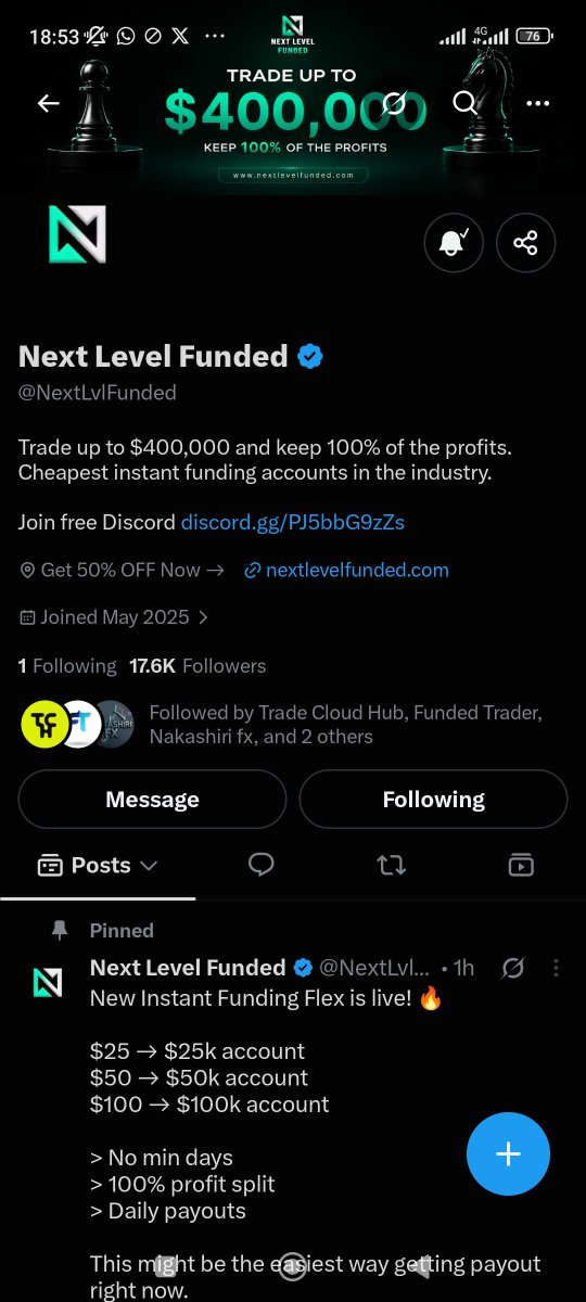 jaja1929's tweet photo. @NextLvlFunded @NextLevelFunded Done https://t.co/7hagmFxJJU