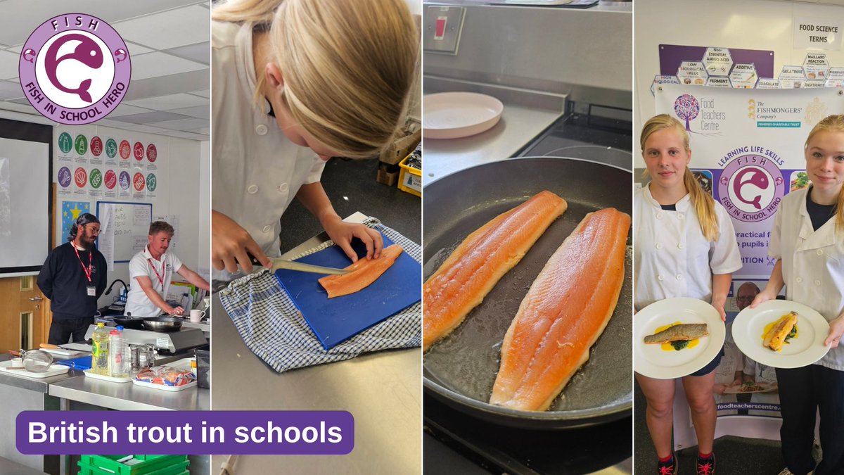 HeroesFish's tweet photo. And in 2025/26, we worked with @british_trout & https://t.co/oDCrHd9PxN!
We had a great session with Y10s in Gloucestershire learning about:
🐟trout farming
❤️the benefits of oily fish
🔪food skills.
It's the start of a great partnership between school and #FishHeroes!
https://t.co/RCWYhr8MEK