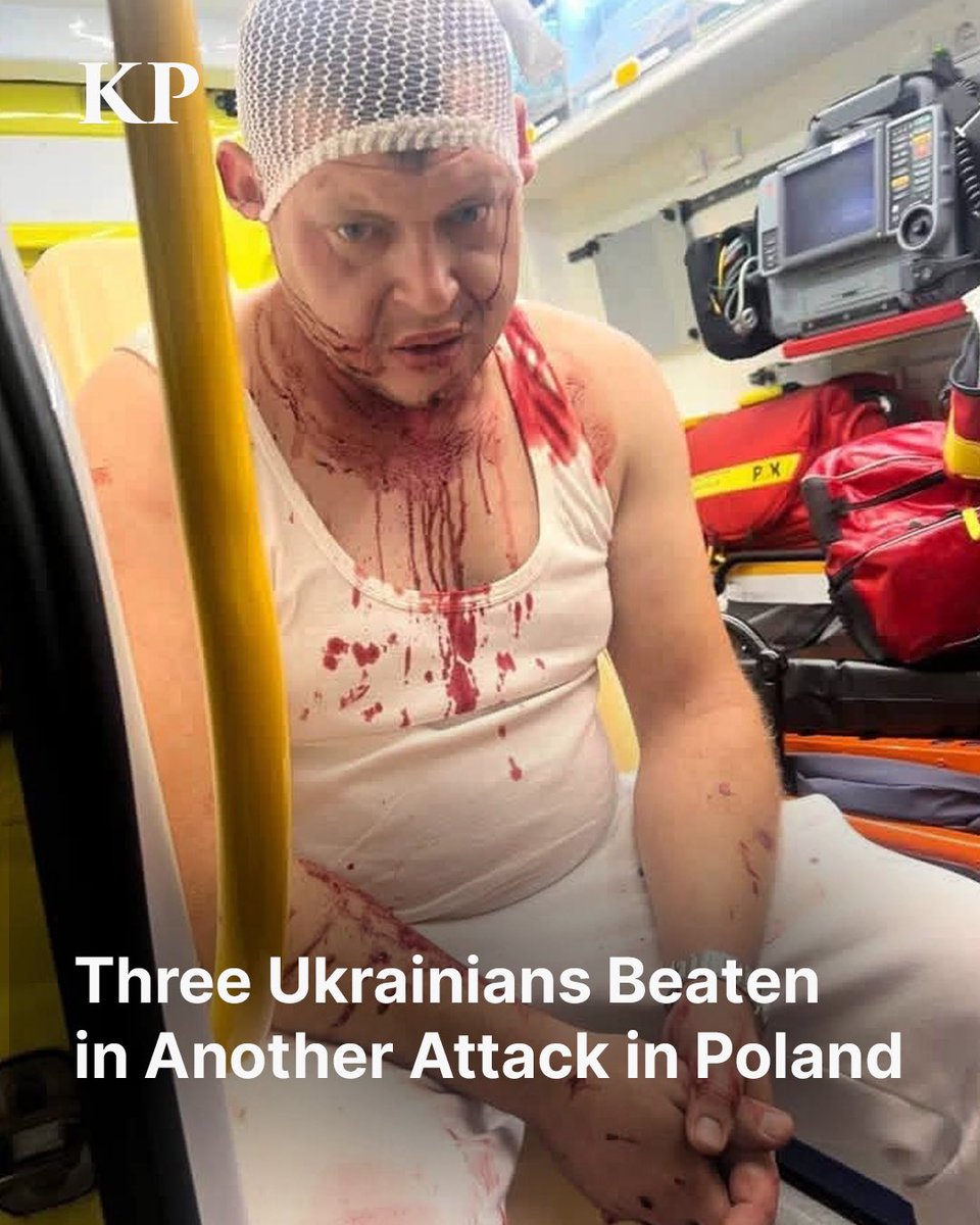 KyivPost's tweet photo. Three Ukrainians were attacked at a hostel in Poland after a man allegedly shouted “go back to Ukraine” over music playing from their car and returned with others.

The victims suffered head injuries. Ukraine’s Consulate says it is in contact with the victims and Polish authorities, while police are investigating the attack.