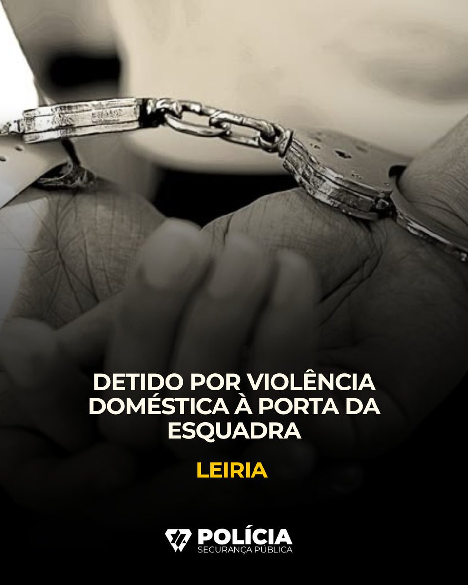 PSP_Portugal's tweet photo. A PSP deteve, em Leiria, um homem de 28 anos em flagrante delito pelo crime de violência doméstica.
A vítima encontrava-se acompanhada pelo filho menor, de 2 anos.
A rápida intervenção dos polícias permitiu cessar a agressão e deter o suspeito.
#psp #policiasegurancapublica https://t.co/vKpDkygDmq