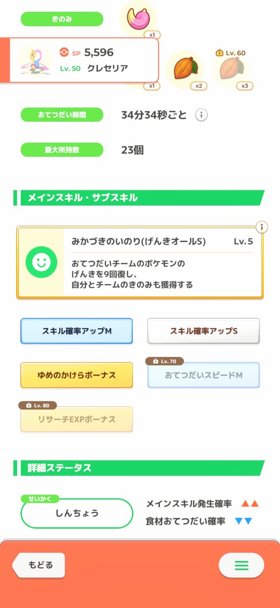itodada's tweet photo. @PokemonSleepApp わーい🙌
私のクレセリアが火を吹くぜ✨
所持数アップが付いてたら更に良かったけど、それは望み過ぎか(笑) https://t.co/Ajms0qWPww