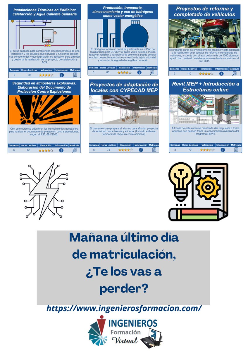 cogiti's tweet photo. ⏳ Mañana es el último día para matricularte en los cursos de la semana de Ingenieros Formación.

📚 Si aún no has elegido el tuyo, este es el momento.

👉 https://t.co/A1vYdEjemy

#IngenierosFormación #Ingeniería #FormaciónContinua https://t.co/yxoPaV6Uf0