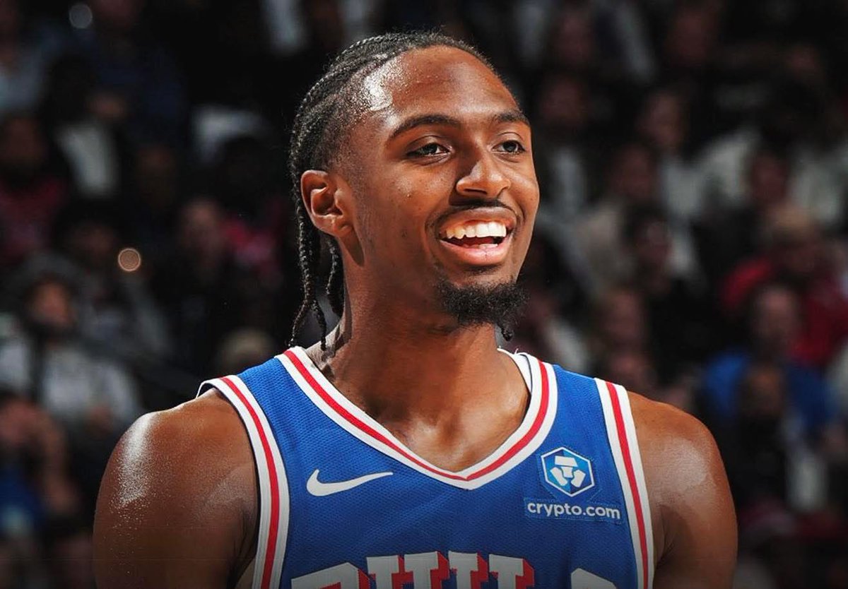 TheNBABase's tweet photo. Tyrese Maxey could be eligible for a massive 5-year, $389M supermax extension in 2028 if he earns All-NBA honors in two of the next three seasons.

$389M for Tyrese Maxey… 🤯

(via @BobbyMarks42) https://t.co/nog0R7HB1e