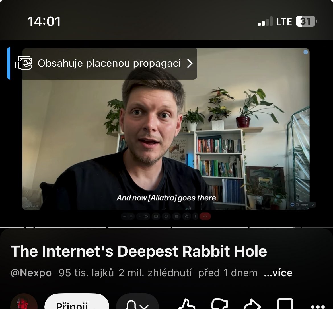 KnotekJiri's tweet photo. To si tak člověk pustí video svého oblíbeného Youtubera a koho tam nevidí? @jakubjahl! Díky Jakube za ten dlouholetý boj proti kultům a sektám! A vy ostatní se jdete podívat na to video. Stojí to za to!  Dva miliony shlédnutí za jeden jediný den o něčem vypovídá! https://t.co/qZ5NoVDy0b