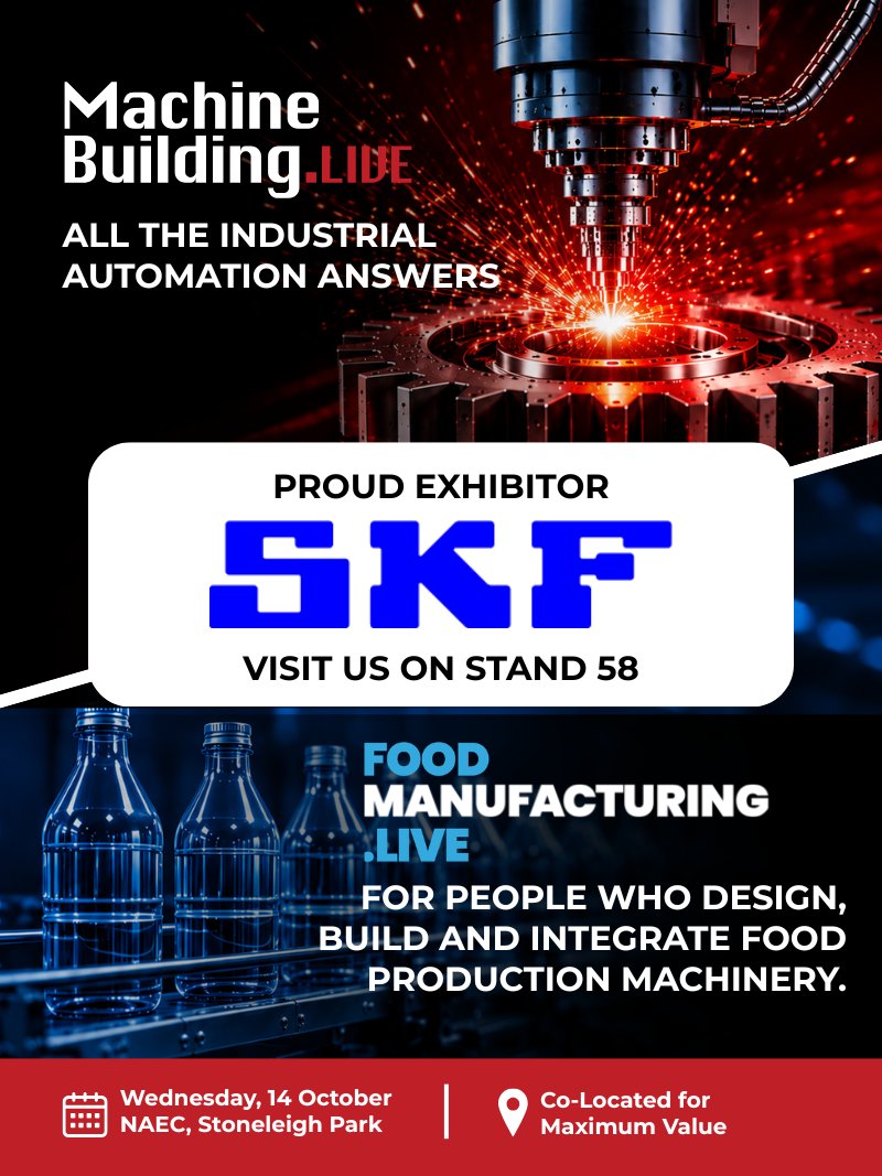 MachBuild's tweet photo. SKF is improving reliability with contamination-free production solutions.
📅 Wed 14 October
📍 NAEC, Stoneleigh Park, CV8 2LH
🎯 Stand 58
#FoodManufacturingLive #FoodSafety #PredictiveMaintenance #ConditionMonitoring #Engineering https://t.co/BSWbAbchmW