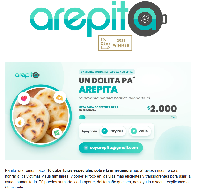 SoyArepita's tweet photo. #Arepita recopila información confiable de #Venezuela y hace amigable su consumo | https://t.co/BbfQdmGdaW

Somos el periódico (con orden y jerarquía de #noticias) que ya no tienes en papel: llegamos por mail

¿No estás suscrito(a)? Recíbenos en tu bandeja de correo ⬇️
https://t.co/5N5PILjedD 

Con lo que vale un café mensual, haces que este medio siga informando ⬇️ 
https://t.co/wT9ZFkyMyn 

#PeriodismoQueResiste #4Ago