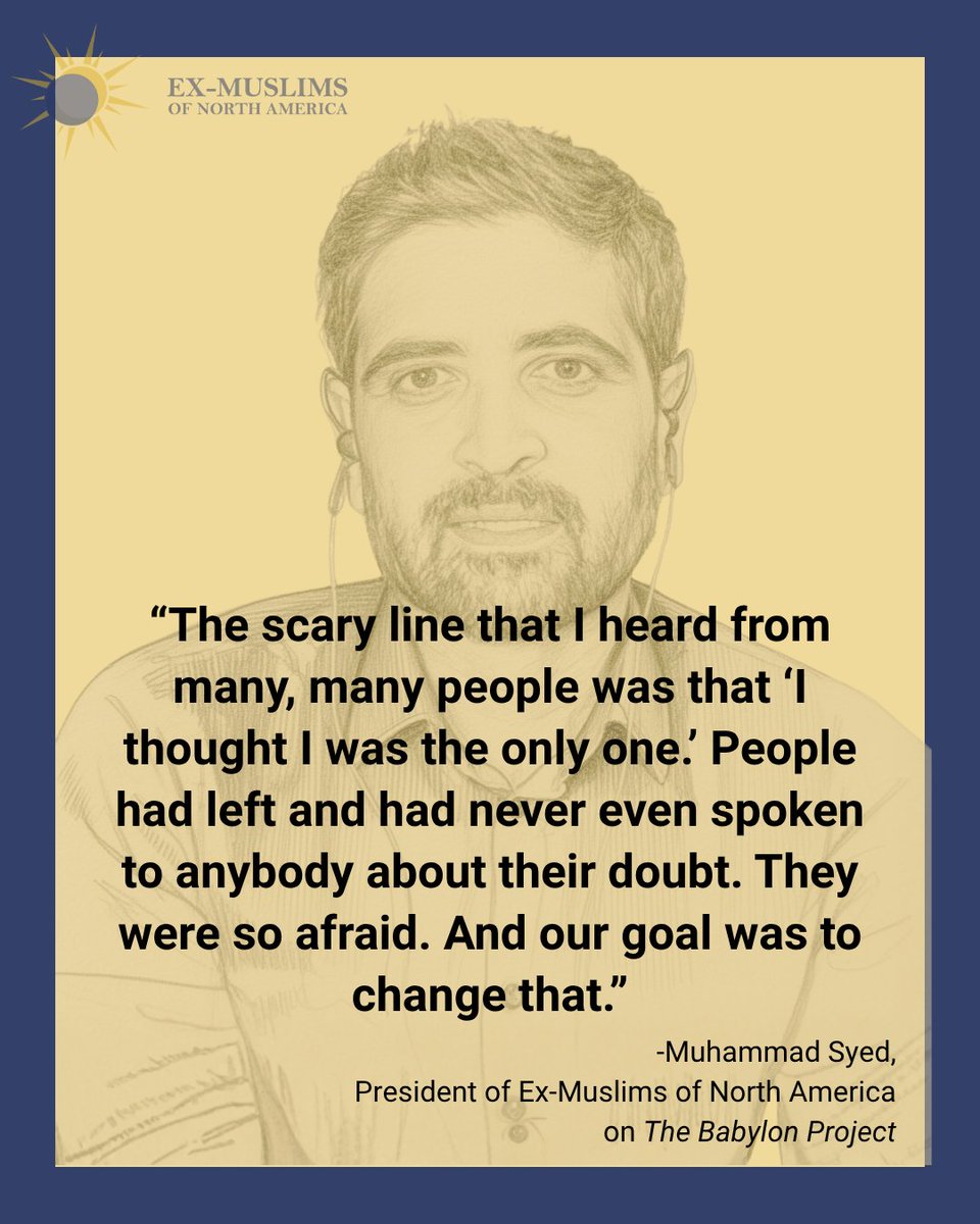ExmuslimsOrg's tweet photo. No one should have to feel like they’re the only one.
EXMNA’s president on the fear our work is meant to end.
Support that mission: https://t.co/H12DvJfFM8
#ExMuslimsofNorthAmerica #ExMuslim https://t.co/vA6mRQHG0p