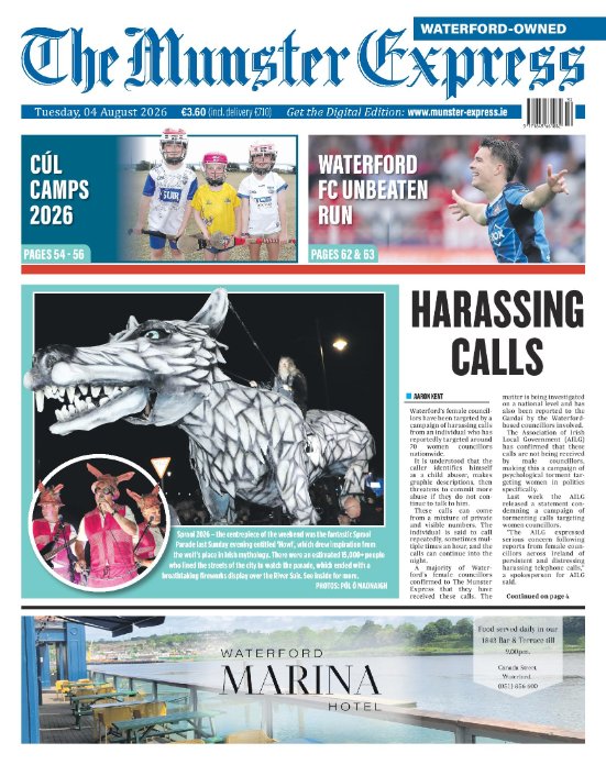 munsterexpress's tweet photo. Spraoi &amp; ATN

Harassing Calls

Scourge of derelict &amp; vacant properties

International gold-Waterford Boat Club

Waterford FC unbeaten run

Waterford Senior Hurling Championship

Premier Intermediate Hurling Championship

Molumphy returns home to lead Waterford hurlers https://t.co/dlIE7ify2w