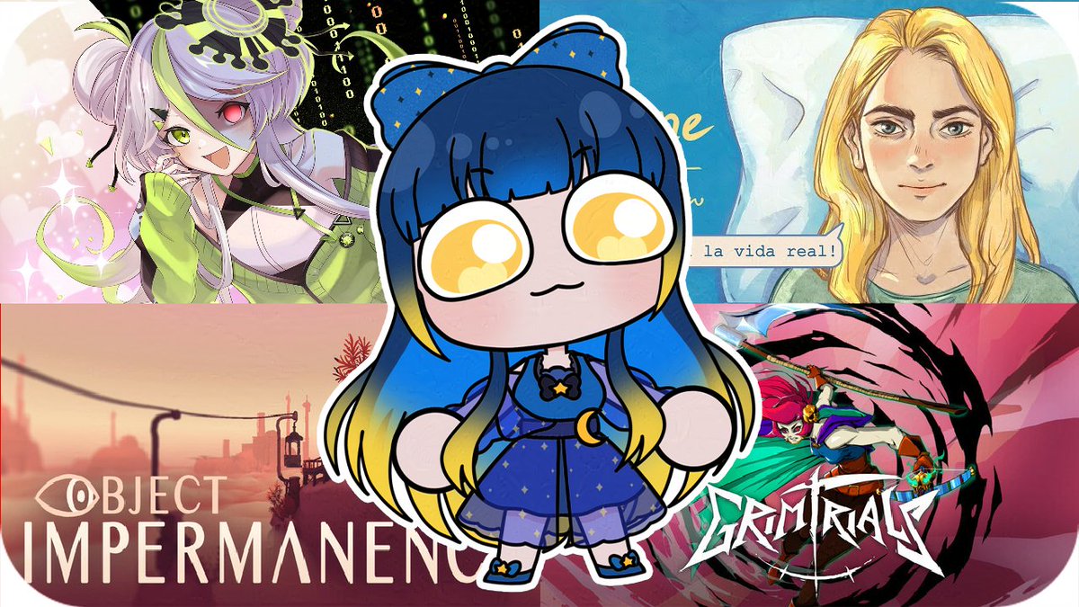 briarmare's tweet photo. hi guys we're back with more indie game demos tonight!!!
💛The Real Face of a Vtuber
💙Grim Trials
💛Object Impermanence
💙Irene The Window https://t.co/7cNValCQC6