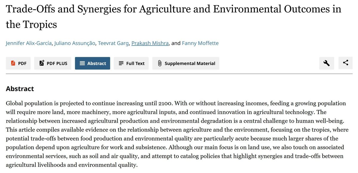 AereOrg's tweet photo. 📢 Ahead-of-print 📢 in #REEP
"Trade-Offs and Synergies for Agriculture and Environmental Outcomes in the Tropics" by Jennifer Alix-García, Juliano Assunção, Teevrat Garg, Prakash Mishra, and Fanny Moffette @moffanny.
📎 Read it here: https://t.co/6qm3iDO5Pp https://t.co/1oBUr2Vgfe