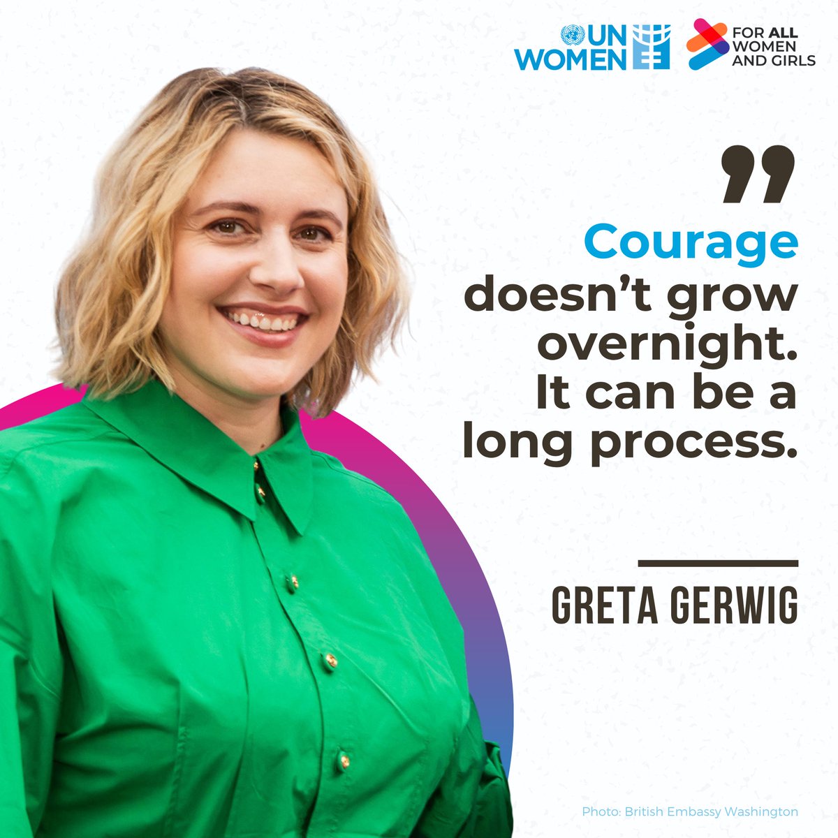 UN_Women's tweet photo. Today, we celebrate #GretaGerwig born #OnThisDay.

Through her films, she challenges gender norms and sparks global conversations on #GenderEquality and women's empowerment.

Thank you for amplifying women's voices and experiences 💙 https://t.co/tAnngfJWqs