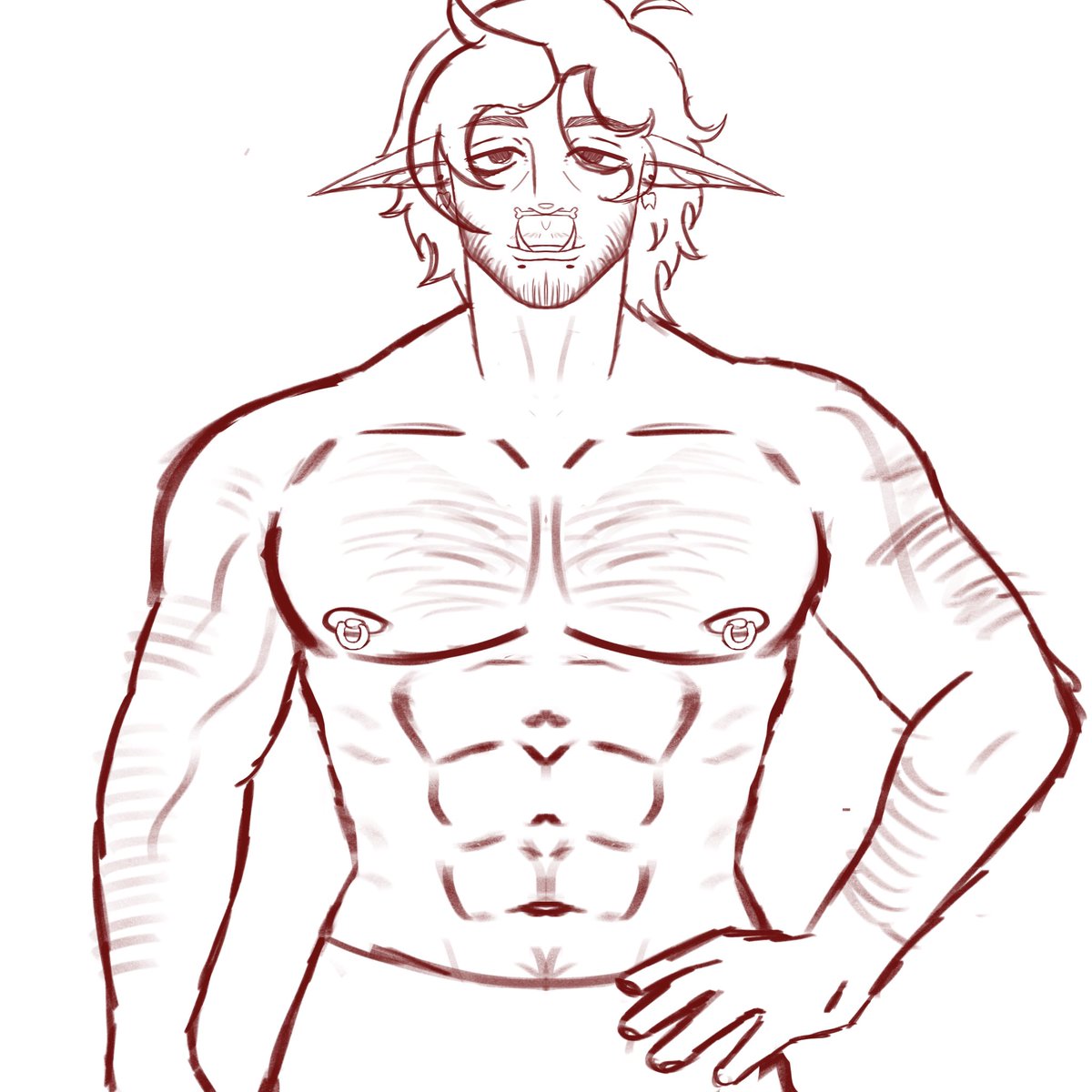 BloodstainedBun's tweet photo. Mmm yummy buff people (oc on left is my friends Gabe oc)#OC #Dnd https://t.co/c7fypQ5aQz