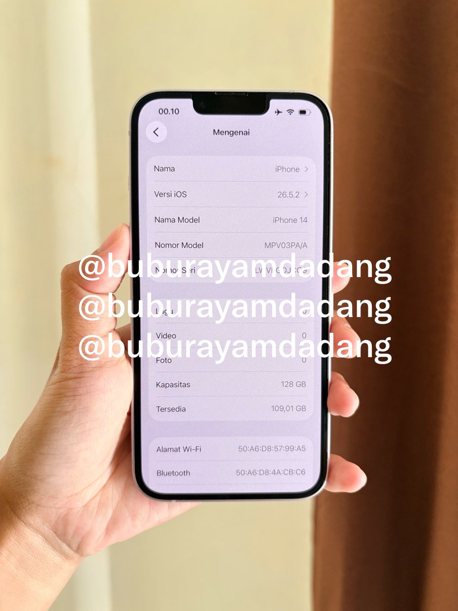 buburayamdadang's tweet photo. #WTS // want to sell
iphone 14 purple resmi Indo ( PA/A )
bh 85%
📍COD sekitaran Cirebon Timur 🤝🏻
more detail, DM aja 💢

#wts #iphone #iphone14 #zonauangㅤ https://t.co/2c23xT66Qf