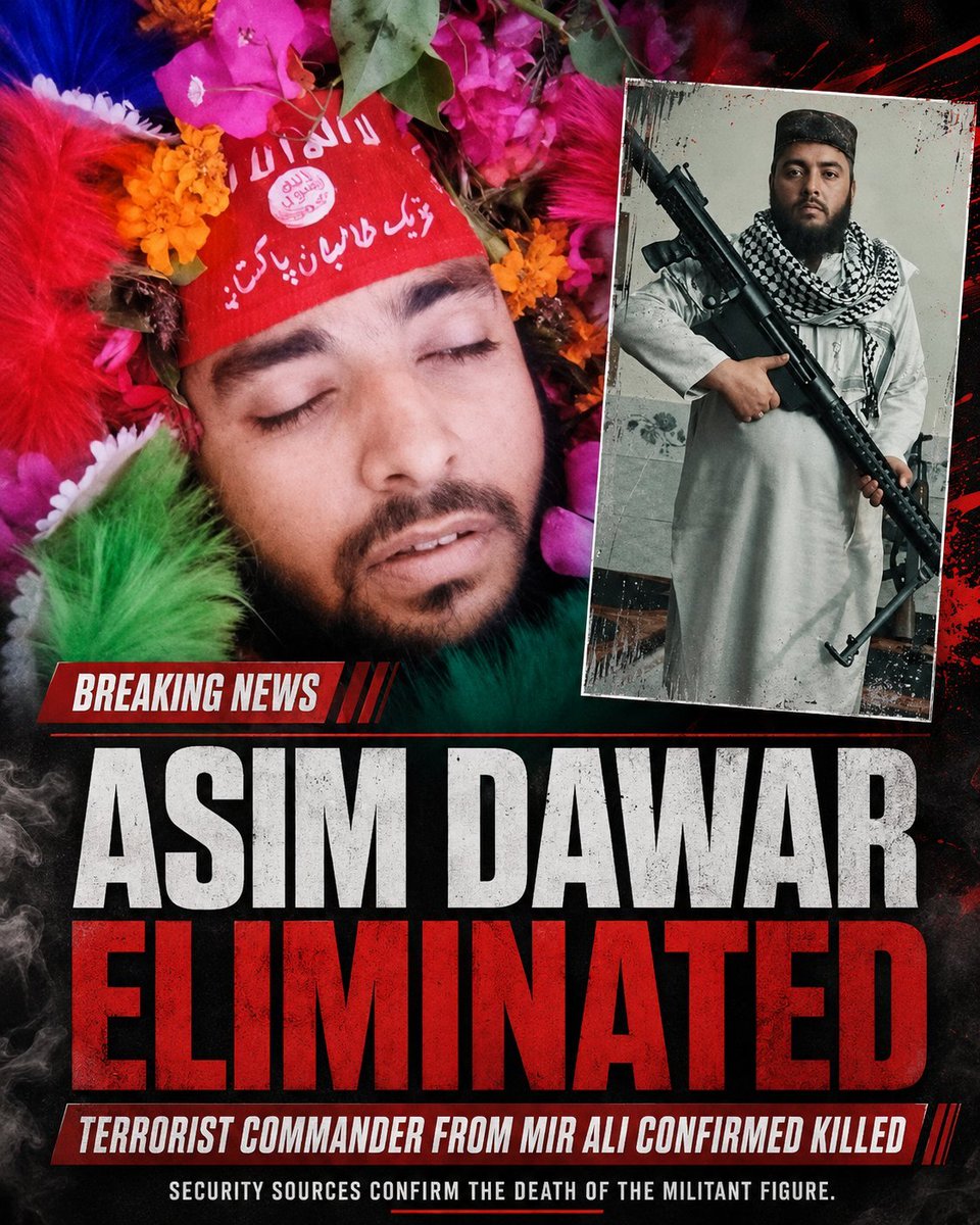 janajani787's tweet photo. Another blow to terror networks: Terrorist commander Asim Dawar from Mir Ali has been eliminated in a successful operation by security forces. Zero tolerance for terrorism. #MirAli #CounterTerrorism https://t.co/bTSQepmSHD