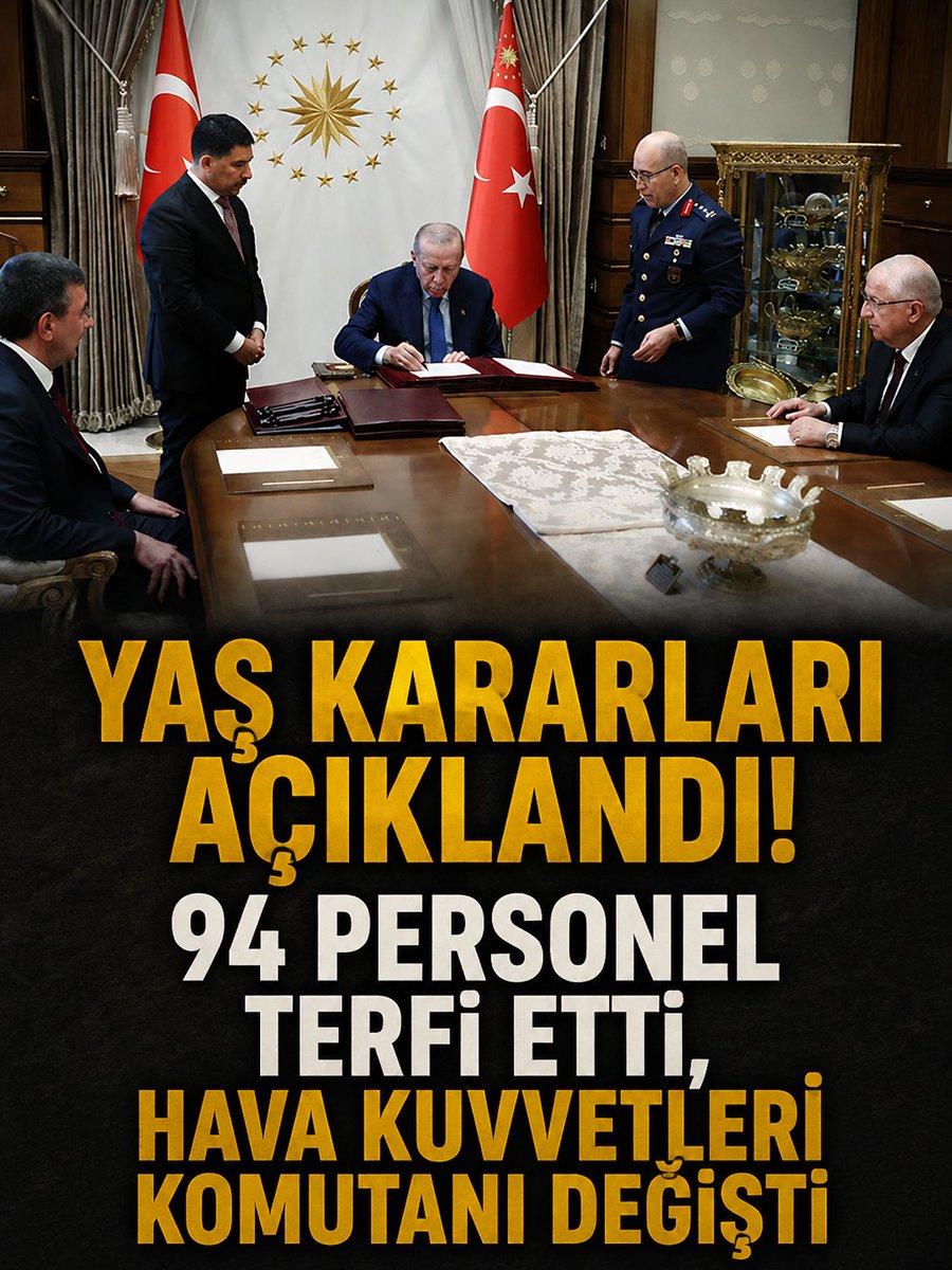 haberton_com's tweet photo. Yüksek Askeri Şura (YAŞ) toplantısında alınan kararlar açıklandı.
🔗 Detaylar: https://t.co/nMZgi3PsYJ
#YAŞ #TSK #RecepTayyipErdoğan #MilliSavunma #Terfi #Orgeneral #HavaKuvvetleri #DenizKuvvetleri #SonDakika #Haberton https://t.co/ftFQHJRy7v