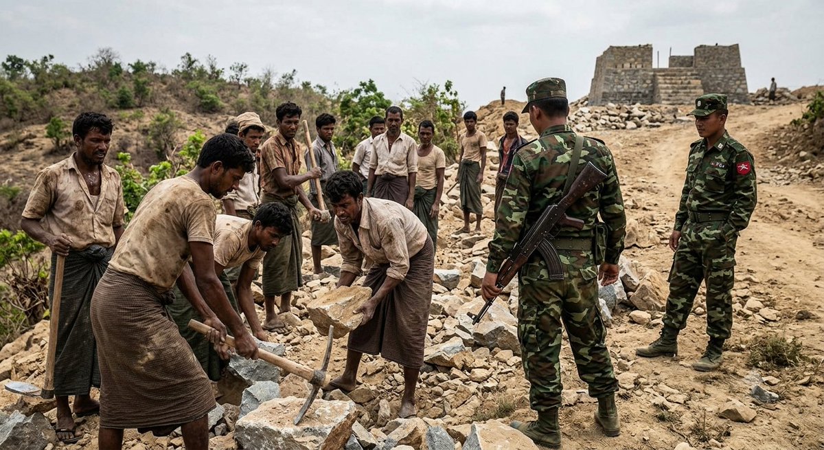 romddullah's tweet photo. The Arakan Army is forcing Rohingya, Hindu, and other ethnic minorities into dangerous wartime labor in Rakhine State. The AA denies it. They claim detainees only perform "routine physical exercise during their imprisonment." I have heard that kind of denial before. It sounds exactly like the Myanmar military. #ForcedLabor is slavery, no matter which uniform the master wears.

Since seizing territory, the AA has reiterated its commitment to respecting human rights. Yet @FortifyRights has consistently documented war crimes against Rohingya. The massacre near the Naf River in August 2024. Arson attacks in May 2024. And now forced labor across AA-controlled areas. #Commitments on paper mean nothing without accountability on the ground.

Here is what gives me some hope. In June 2025, the @ilo  passed a landmark resolution calling on governments to cease selling or supplying the Myanmar junta with military equipment, jet fuel, and financing. The resolution targets the junta's persistent use of forced labor. #ILO action is rare. And it matters.

But the resolution targets the junta, not the AA. Both armed actors use forced labor. Both exploit ethnic minorities. And both operate with near-total impunity. The international community must expand scrutiny to all armed groups in Myanmar, not just the most obvious target. #LaborRights are human rights. And human rights do not stop at the edge of rebel territory.

If the AA wants to govern Rakhine, it must govern by law. That means ending forced labor, releasing all arbitrarily detained Rohingya, and allowing independent human rights monitors into every area it controls. Anything less is just military rule with better branding.