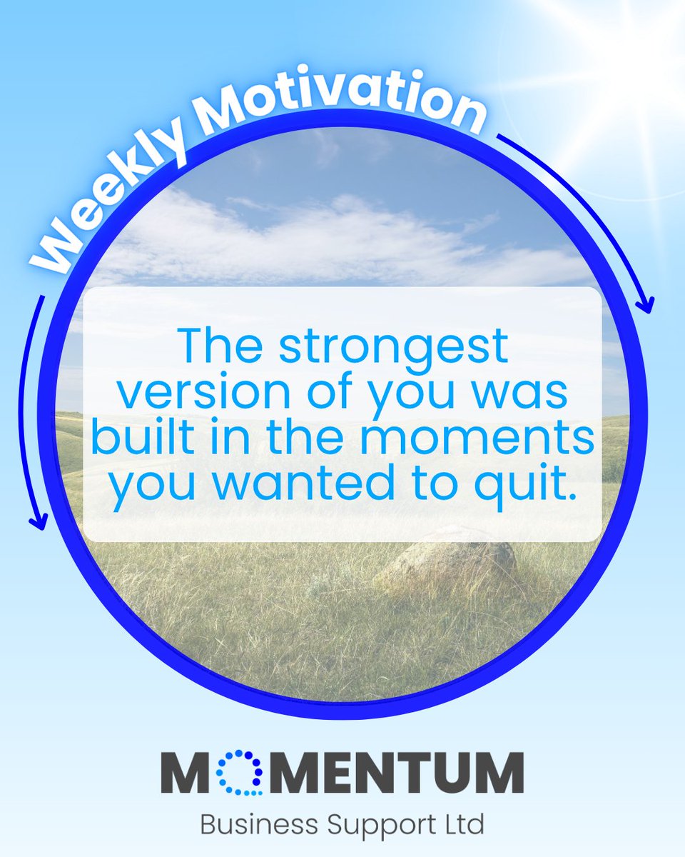mbsmih's tweet photo. 💙 Weekly Motivation
The strongest version of you wasn't built on the easy days, it was built by overcoming the tough ones.
Keep going. You've already made it through challenges you once thought you couldn't.
Have a great week! 💪
#Motivation #SmallBusiness #SME #MakeItHappen https://t.co/XfBvp3LqS0