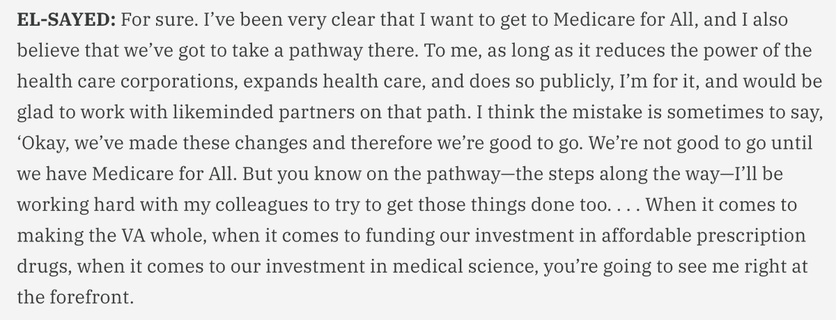 CitizenCohn's tweet photo. El-Sayed has described Medicare for All as his Mount Everest

I asked him how he imagines scaling it 

https://t.co/USOiLxaPBU https://t.co/hkNvYPsyWY