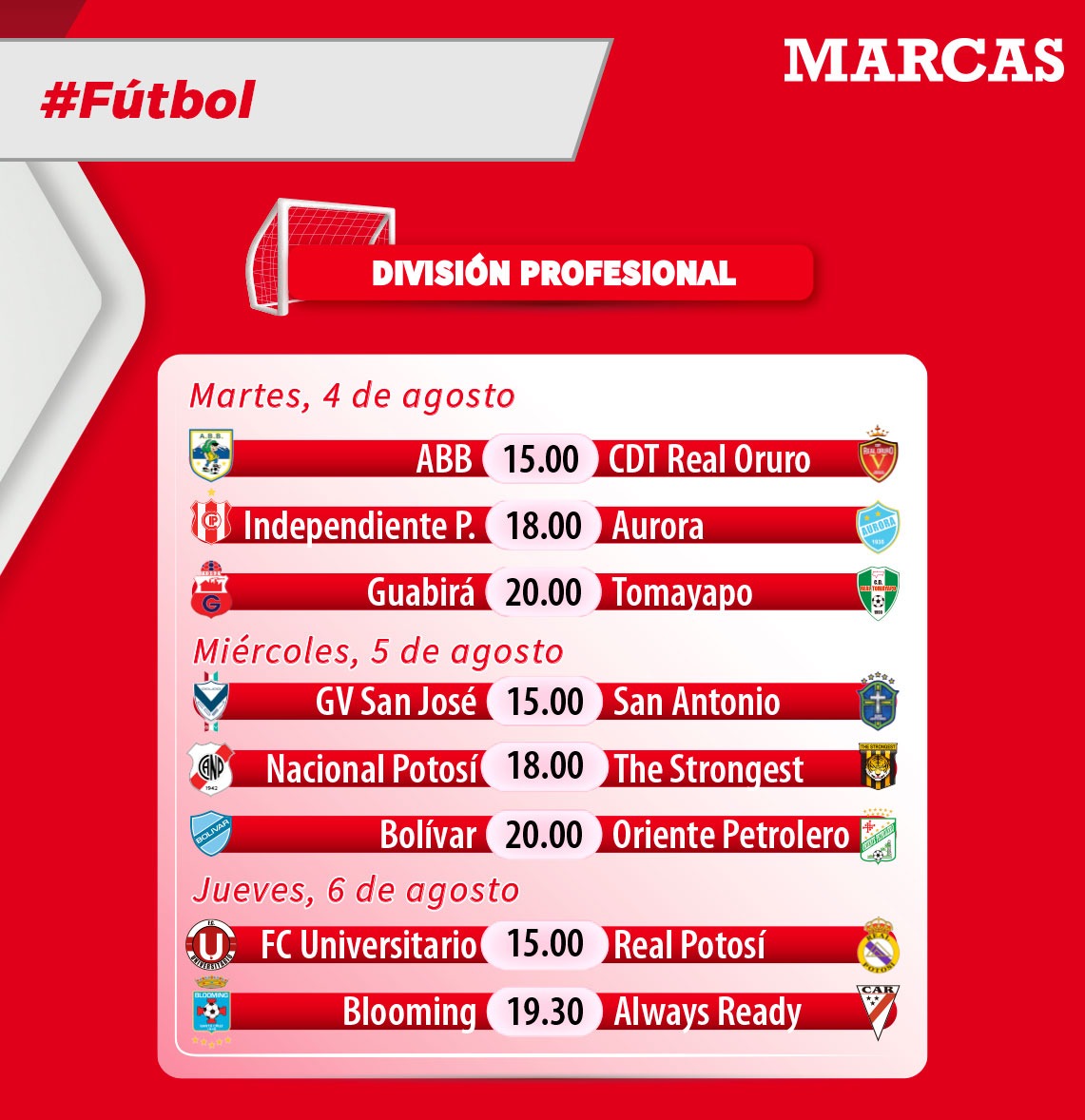 rsemperteguih's tweet photo. El fútbol boliviano no se detiene en las fiestas patrias, desde este martes se jugará la #Fecha13, que comenzará en El Alto (15.00) con el partido entre #ABB y @CDTRealOruro.
#Fecha13 #DivisiónProfesional #ABB #CDTRealOruro 
👉  https://t.co/8HT2OXYPYC https://t.co/8kq5ZE1WmA