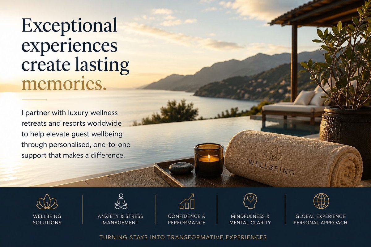 ScottBurke's tweet photo. Exceptional hospitality creates memorable stays. Exceptional wellbeing creates lasting memories. I'm always interested in connecting with luxury wellness retreats exploring new ways to enhance the guest experience.
#WellnessRetreat #scottburke https://t.co/7L0hBSunOk