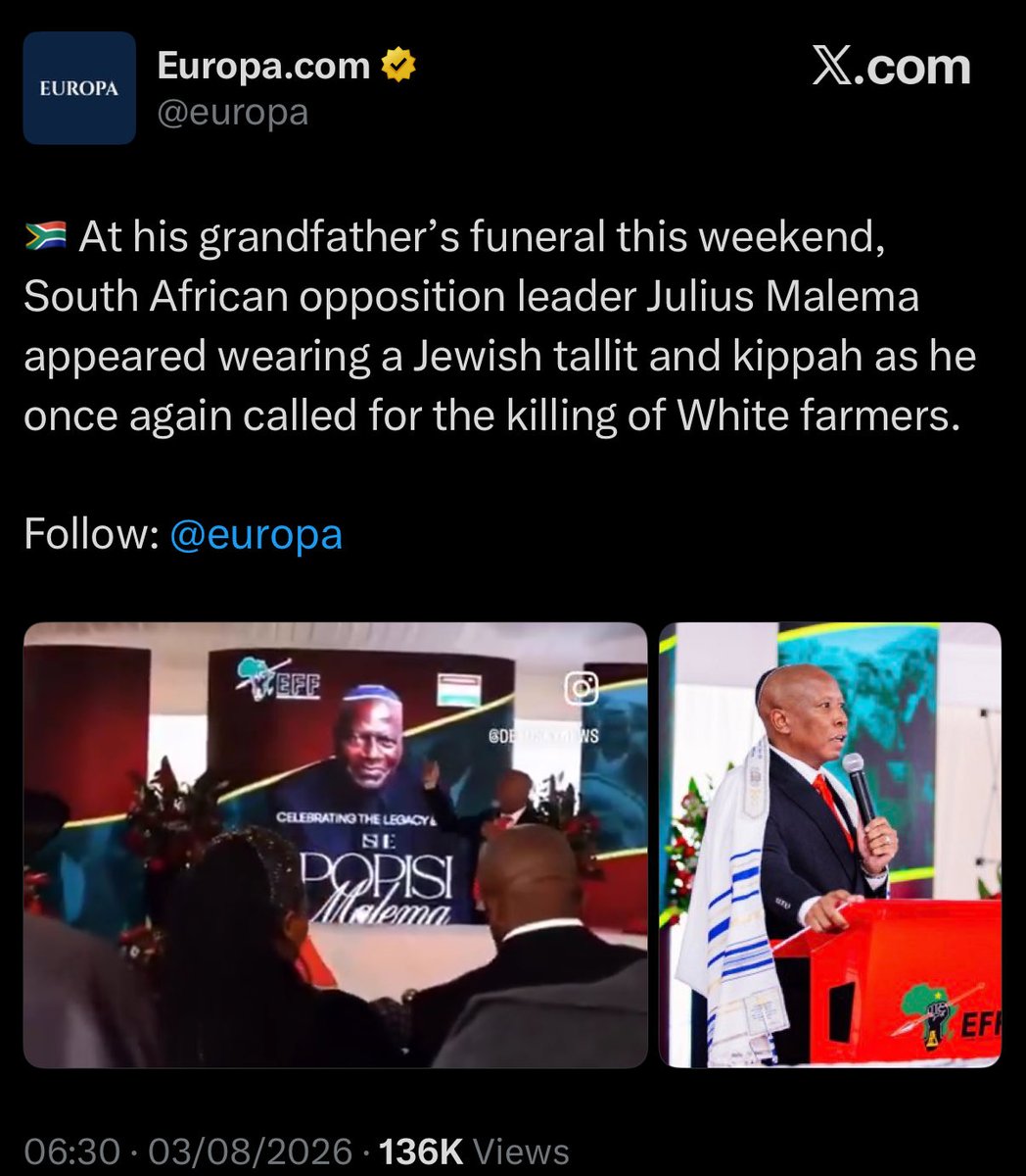 iamyesyouareno's tweet photo. It’s socially acceptable and encouraged by the media to openly call for the killings of White farmers (Boers) in South Africa. 

Global Zimbabwe is coming. We must fight and reject this future for us, our children, and save our (western) civilization. 

Do your part. https://t.co/KrZr3pkbC3
