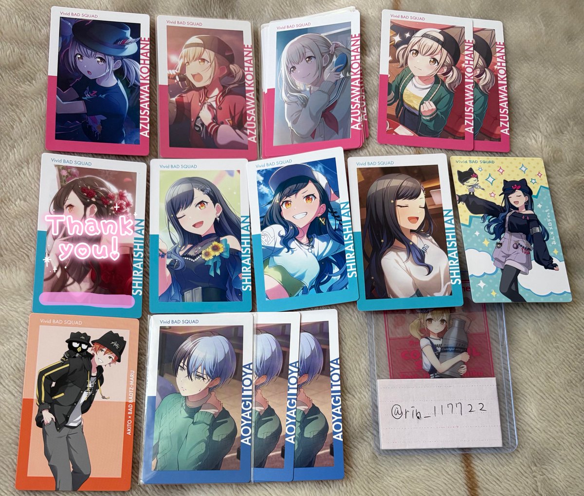 rin_117722's tweet photo. 【交換･譲渡】 プロセカ グッズ 交換 譲渡 エピカ

譲:画像1〜11

求:定価+送料

※特訓前後揃ってるものは前含む方のみ
※12枚目に条件等の詳細あります。

 #プロセカグッズ https://t.co/xWlIrCdfuV