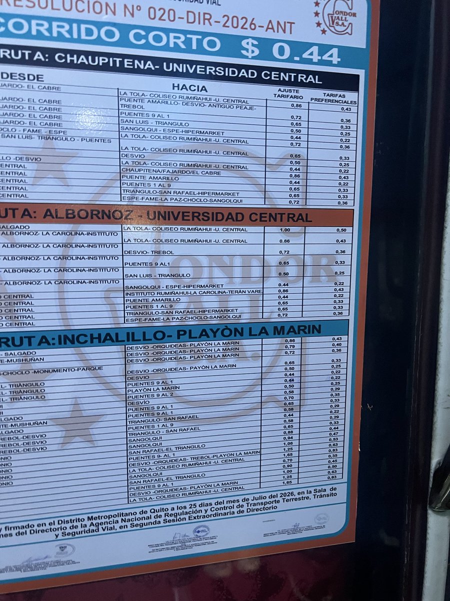 GaloCisneros6's tweet photo. Quien controla esto y ahí está 72 centavos en un tramo que antes pagaba 45 subieron el 60% @AMT_Quito https://t.co/6brLFVifBR