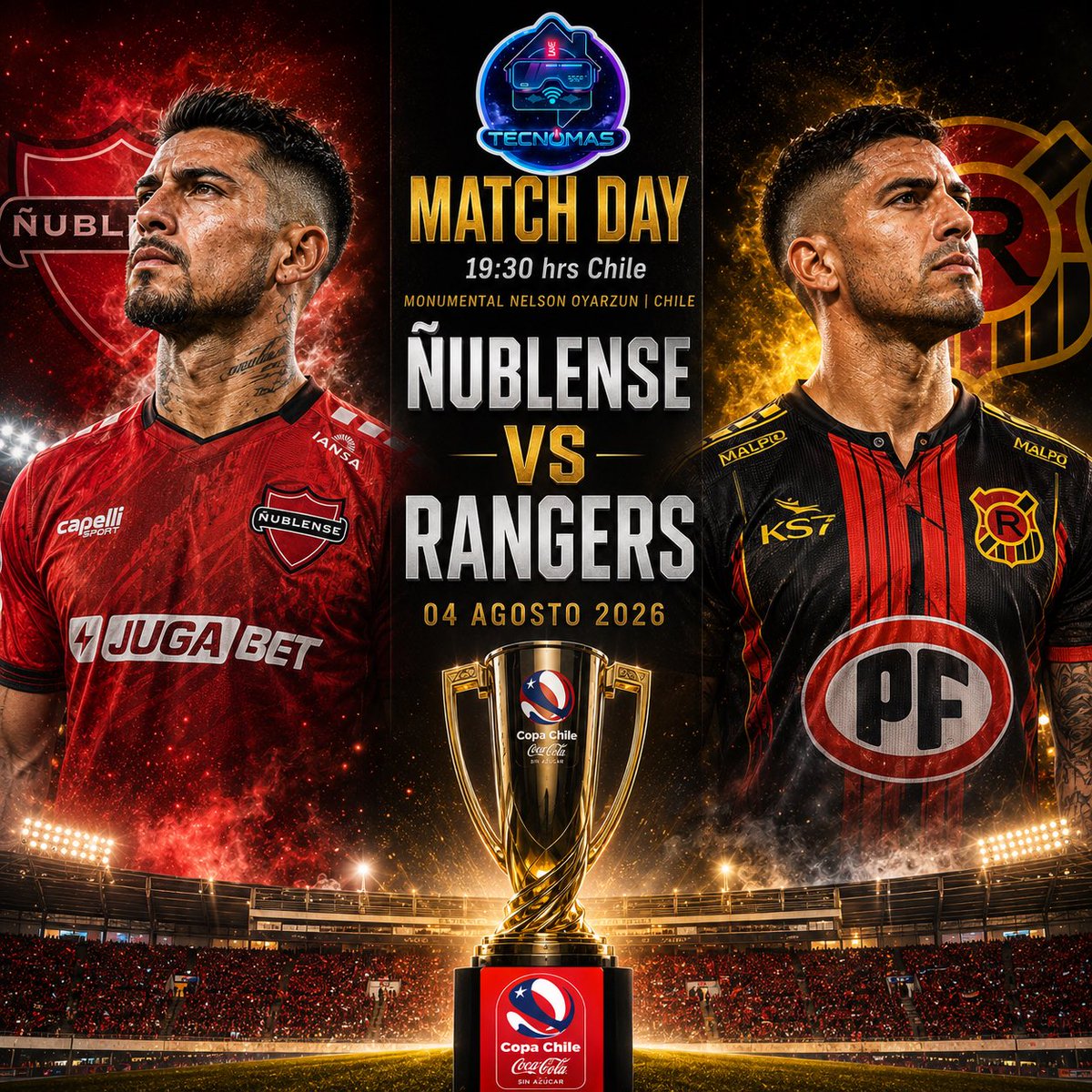 _TecnoMAS's tweet photo. 🏆🔥 ¡HOY SE VIVE LA COPA CHILE EN TECNOMAS! 🔥🏆

El Estadio Nelson Oyarzún será el escenario de un duelo que promete intensidad de principio a fin.

⚽ Ñublense 🆚 Rangers
🕢 19:30 hrs 🇨🇱
🏟️ Estadio Nelson Oyarzún

📺 TNT Sports Premium | Max

Disfruta el partido con la mejor experiencia de streaming:
✅ HD • FHD • 4K
✅ Sin cortes
✅ Audio e imagen de alta calidad
✅ Compatible con todos tus dispositivos

💬 Contrata tu membresía por DM y vive toda la Copa Chile, el fútbol chileno e internacional, además de series, películas y mucho más.

#CopaChile #MatchDay #Ñublense #Rangers #FútbolChileno #TNTSports #Max #Streaming #TECNOMAS #SomosMas #Chile