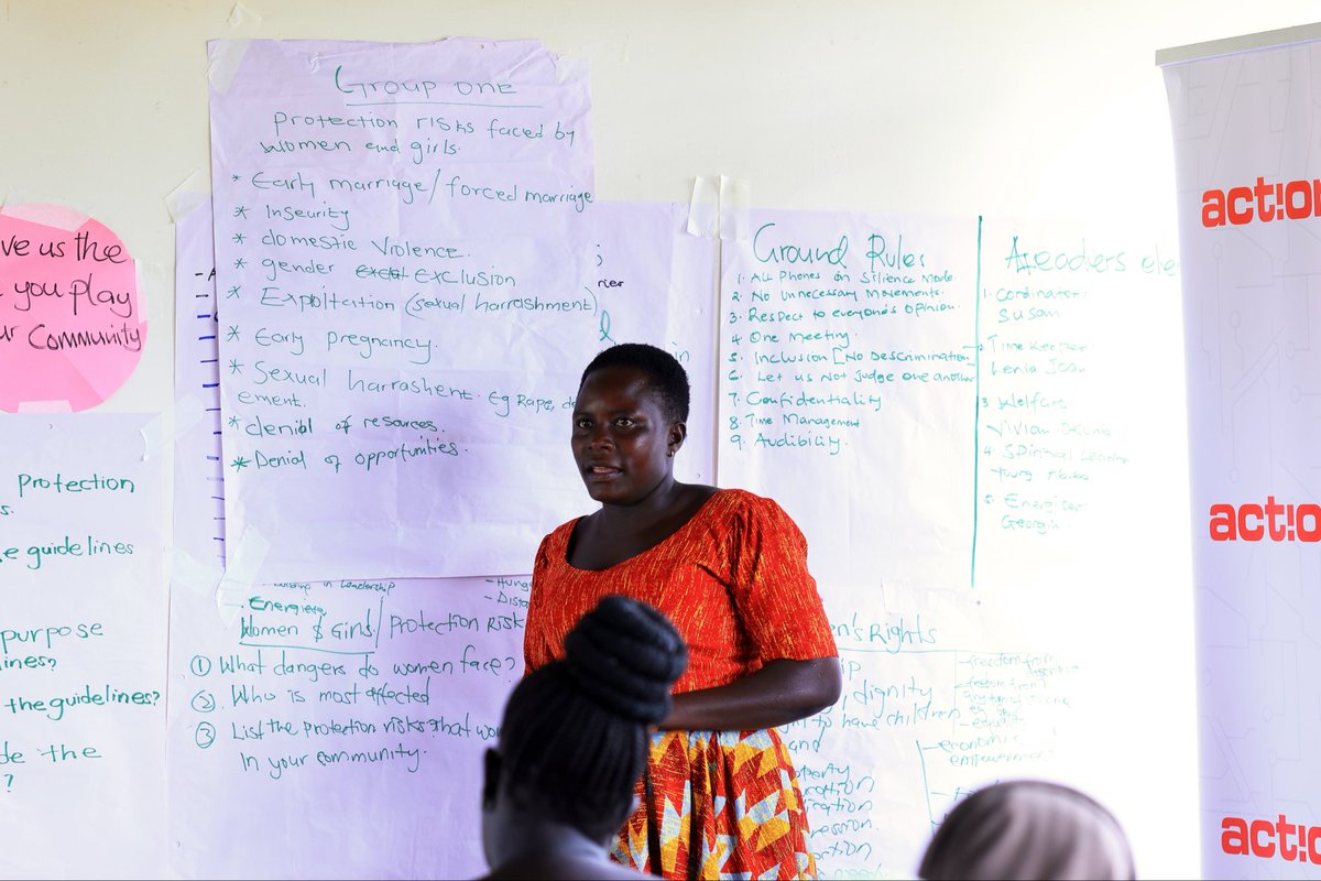 actionaiduganda's tweet photo. Group 2 highlighted gender-based violence, forced and early marriage, school dropouts, child labour, poverty, sexual exploitation, limited access to economic resources and barriers to justice as major protection concerns. #CommunityProtection https://t.co/M1hDFWV0Dl