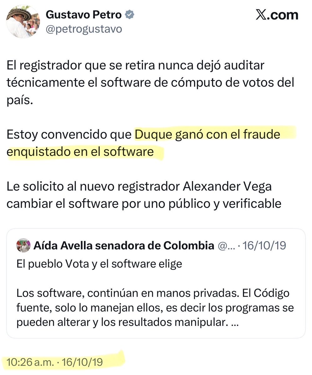 DanielSamperO's tweet photo. El único que no ha ganado la presidencia con fraude es  Berto, pero ustedes no están listos para esta conversación: el podrido sistema electoral colombiano únicamente obró de forma transparente cuando lo eligió a él... Antes y después de nuestro máximo lider, fue fraudulento. 

#ElPetroVerso.
