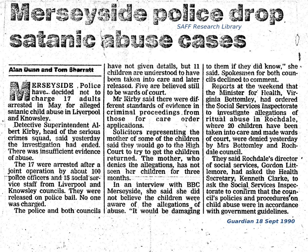 SAFFtweets's tweet photo. @moor_facts @lizyeld @Mscjervis After Broxtowe 1989 false SRA case &amp; the Rochdale 1991 SRA case, ( exposed as deceits by simple traditional Police methods) Radical Feminists behind the 1990 #SatanicPanic stitched up the cops in typical Marxist fashion. Now pseudo-cops run their witchhunt for them! https://t.co/2j6MDyn0qT