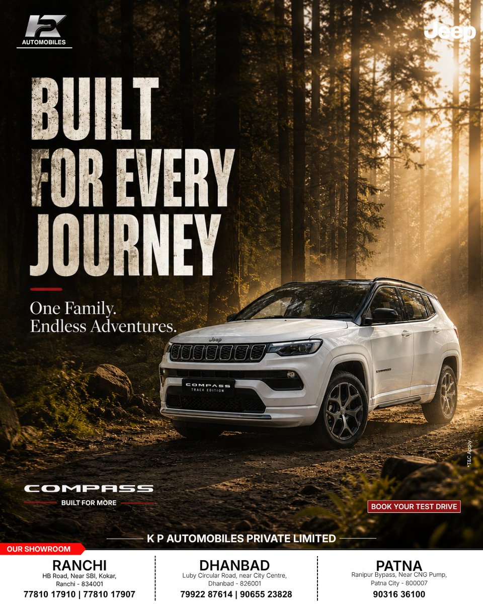 kpautojeep's tweet photo. Where every road leads to a new adventure. ✨

#JeepCompass #OffRoadReady #SUVGoals #DriveMore #ExploreNature #jeep #SUV #adventuretravel #jharkhand #bihar https://t.co/DvLC6LNPXB