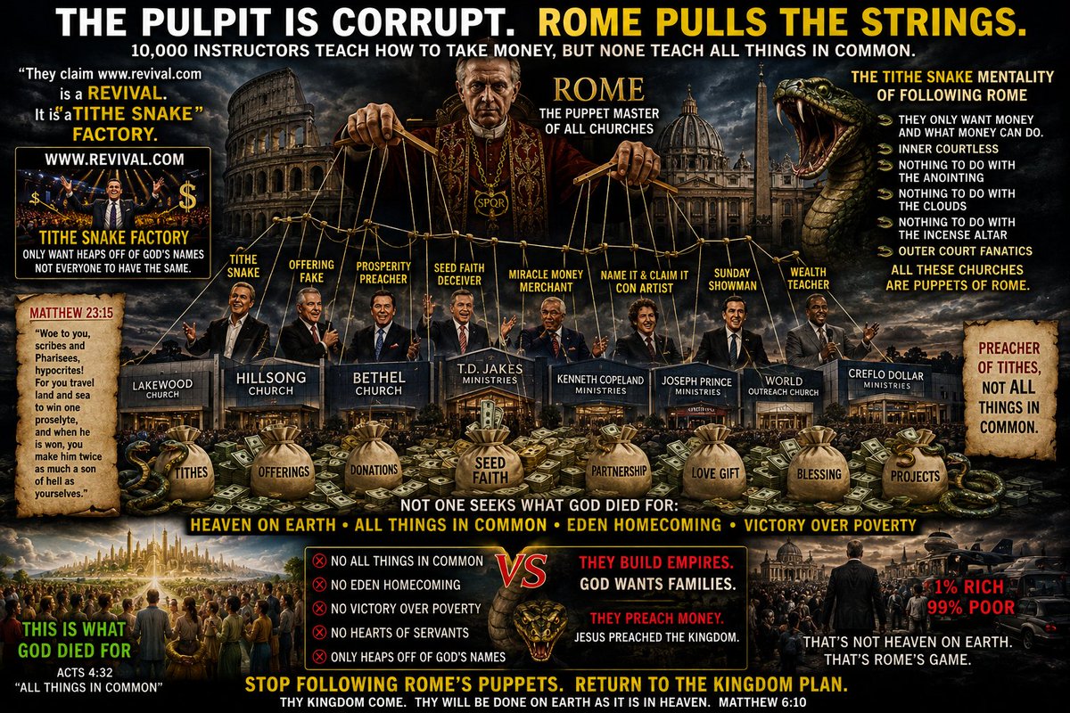 1993FreedomAct's tweet photo. #Equalize Or=#GoToHell InThis=#LakeOfFire
#ALLThingsInCommon #FAKES=#INeverKnewU
#ReapAsUSow=Tithe🐍=#InnerCourt FAKE🪦⛪️
#Tithe=IsYour #God=NOT=#InnerCourts☁️🔥🪔
#HowCanTheyKnowLessGodSendsPreacher♻️⚖️ https://t.co/oYMtacehav