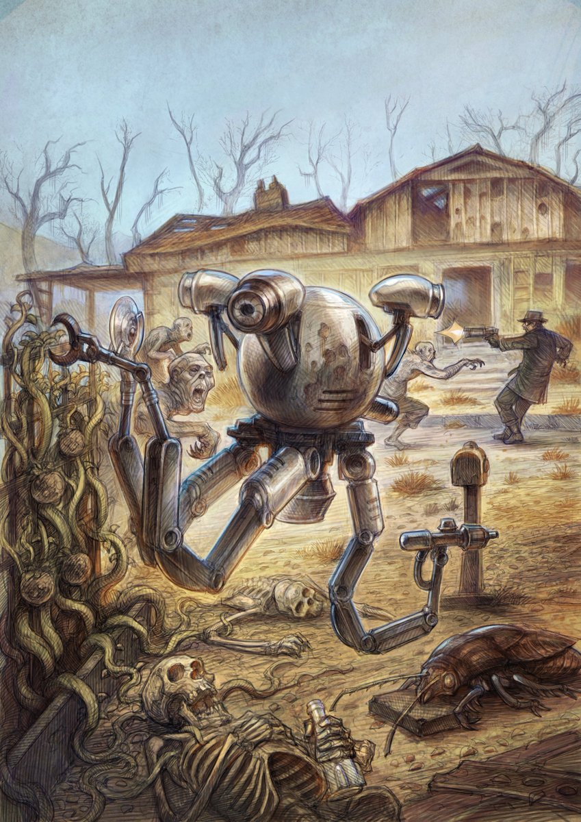 Dark_Scale_Art's tweet photo. Some #fallout inspired sketches I did  while ago https://t.co/uuc1rFBi4l