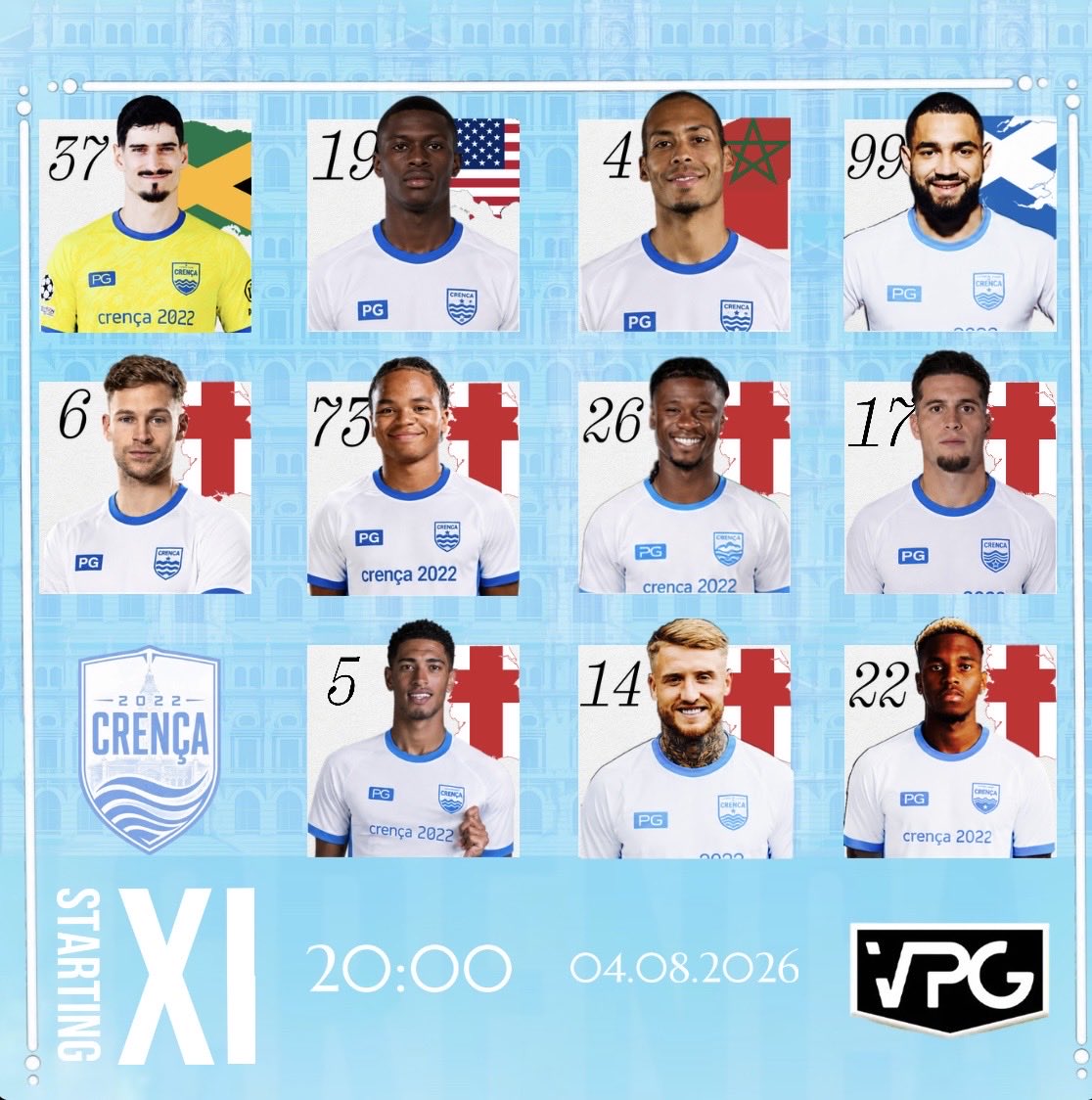 crenca2022's tweet photo. Our lineup for tonight ⚔️ 

As we take on @sentikgaming &amp; @Synergy_v2 in @VPGUK.

Followed by @FlowState_ES &amp; @1721Esport in @VPGEurope.

Let’s improve from last night…

Vamos Lá Crença 🐳

#vpg #proclubs #vpgeu #vpguk https://t.co/bh4AavmjJk