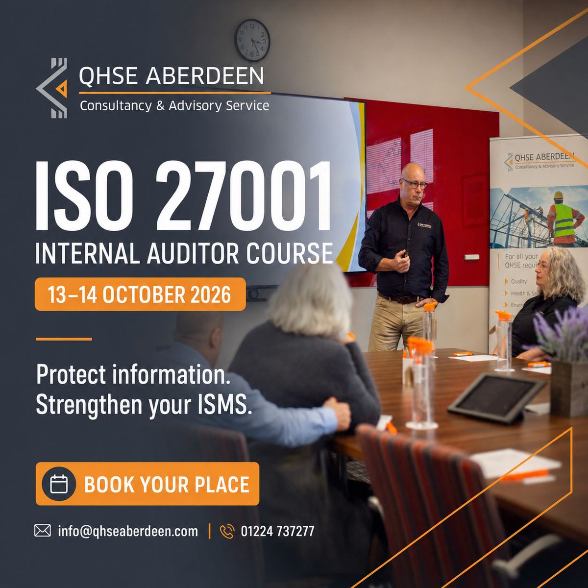 qhseaberdeen's tweet photo. ๐ Information security is everyoneโs responsibility, not just the IT department.
Join our ISO 27001 Internal Auditor Course:
๐
13โ14 October 2026
๐ง info@qhseaberdeen.com
๐ 01224 737277
#ISO27001 #InformationSecurity #InternalAuditor #CyberSecurity https://t.co/bCIzCHSWtB