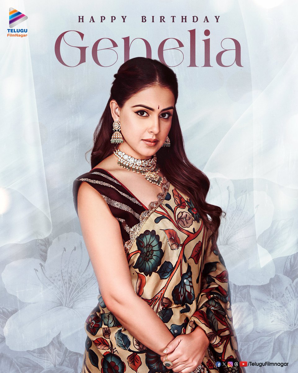 telugufilmnagar's tweet photo. Wishing the ever graceful and lovable @geneliad a very Happy Birthday! 🎉🎂

May this year bring you endless happiness, wonderful memories, and continued success ❤️✨

#HappyBirthdayGenelia #HBDGenelia #TFNWishes #TeluguFilmNagar https://t.co/U0H3cgF3bn