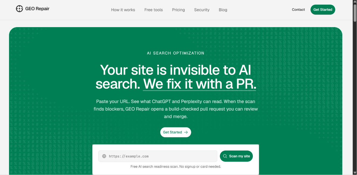 otherperson56's tweet photo. This landing page hero satisfies everything a good hero must have. But more than the copy, they have really focused on nailing the offer. 

Their offer is simple. They took a painpoint of the customer and said that they will fix it with something their ICP considers as the shortest effort for them to make. I know that giving access to the codebase is a very big thing but still once we make them go through that, it becomes so easy for them. This company has actually simplified it as much as possible..

This is a great example of refining with first principles to make a thing work..