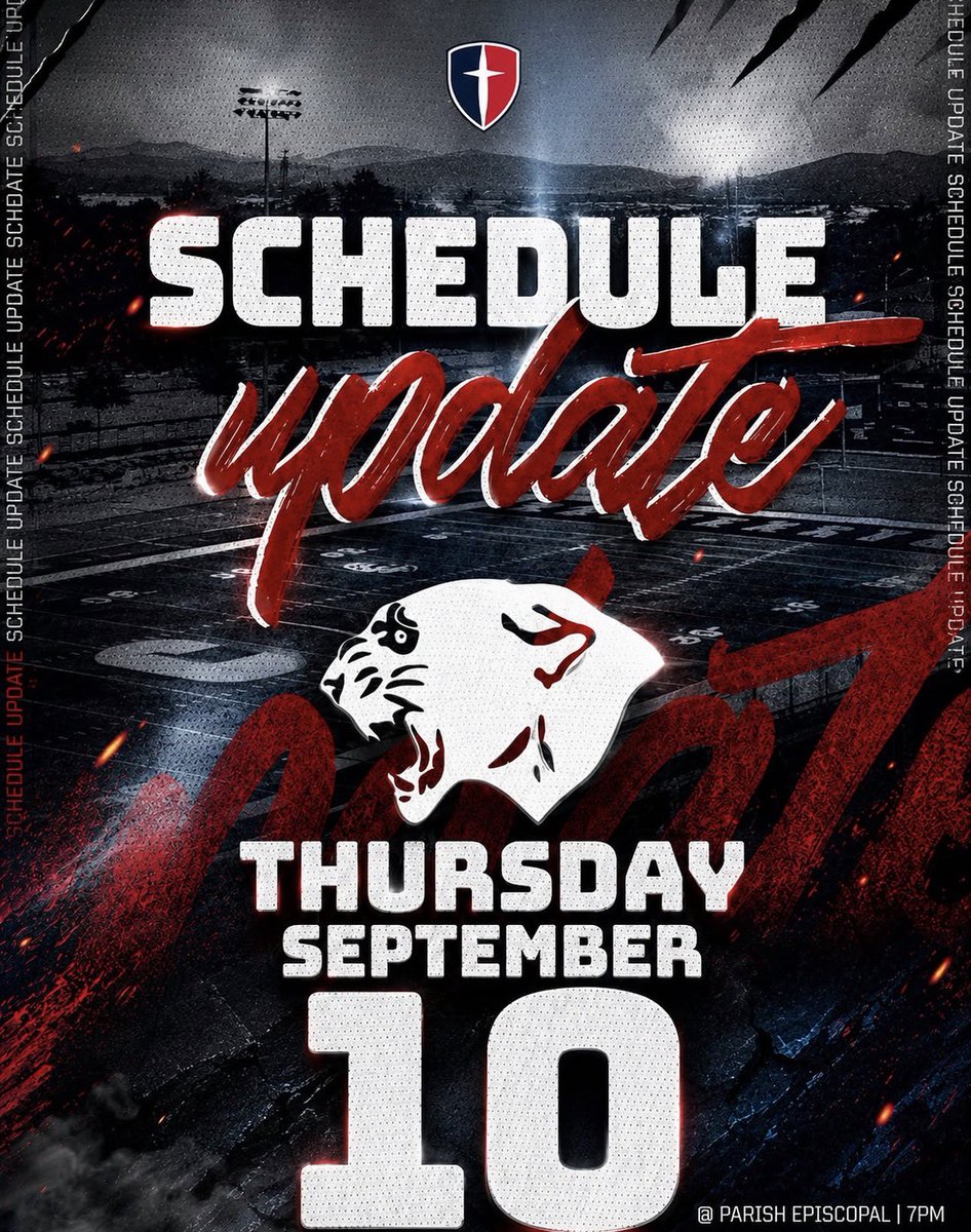 CornerstoneFB's tweet photo. 🚨 SCHEDULE UPDATE 🚨
Friday Night Lights ➡️ Thursday Night Lights.
Same standard. See you under the lights.

@CCSRecruitingFB @coach9cg https://t.co/UsbaF6BAK2