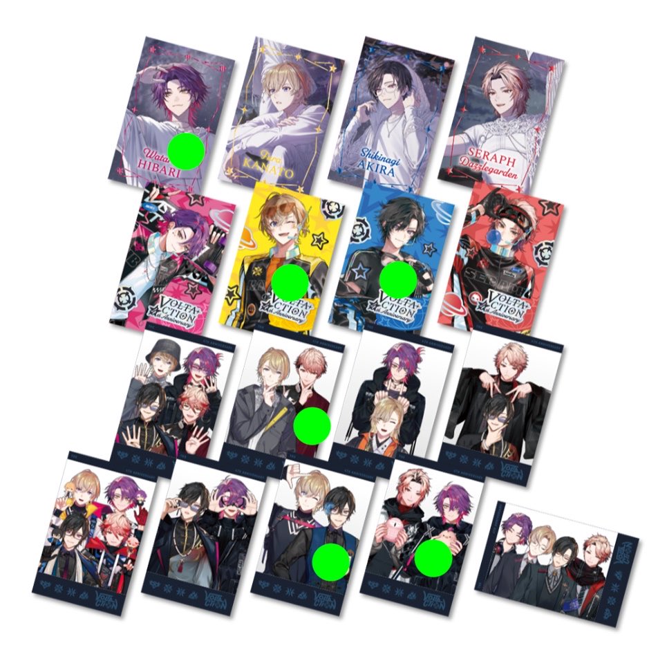 Hamgmg_'s tweet photo. 【交換】VOLTACTION 4th Anniversary IMPACT 学園ゔぉるたくしょん ランダム チェキ風 カード 特典 コースター

譲 ¦ 画像①～③
求 ¦ ♦☕(4thチェキ→画像④参照)

📮池袋周辺手渡し、郵送対応
·····➤ チェキ1点⇔特典1点の交換可能です！
交換決まり次第1枚250円でのお譲り可 https://t.co/FOIwM9IBy7