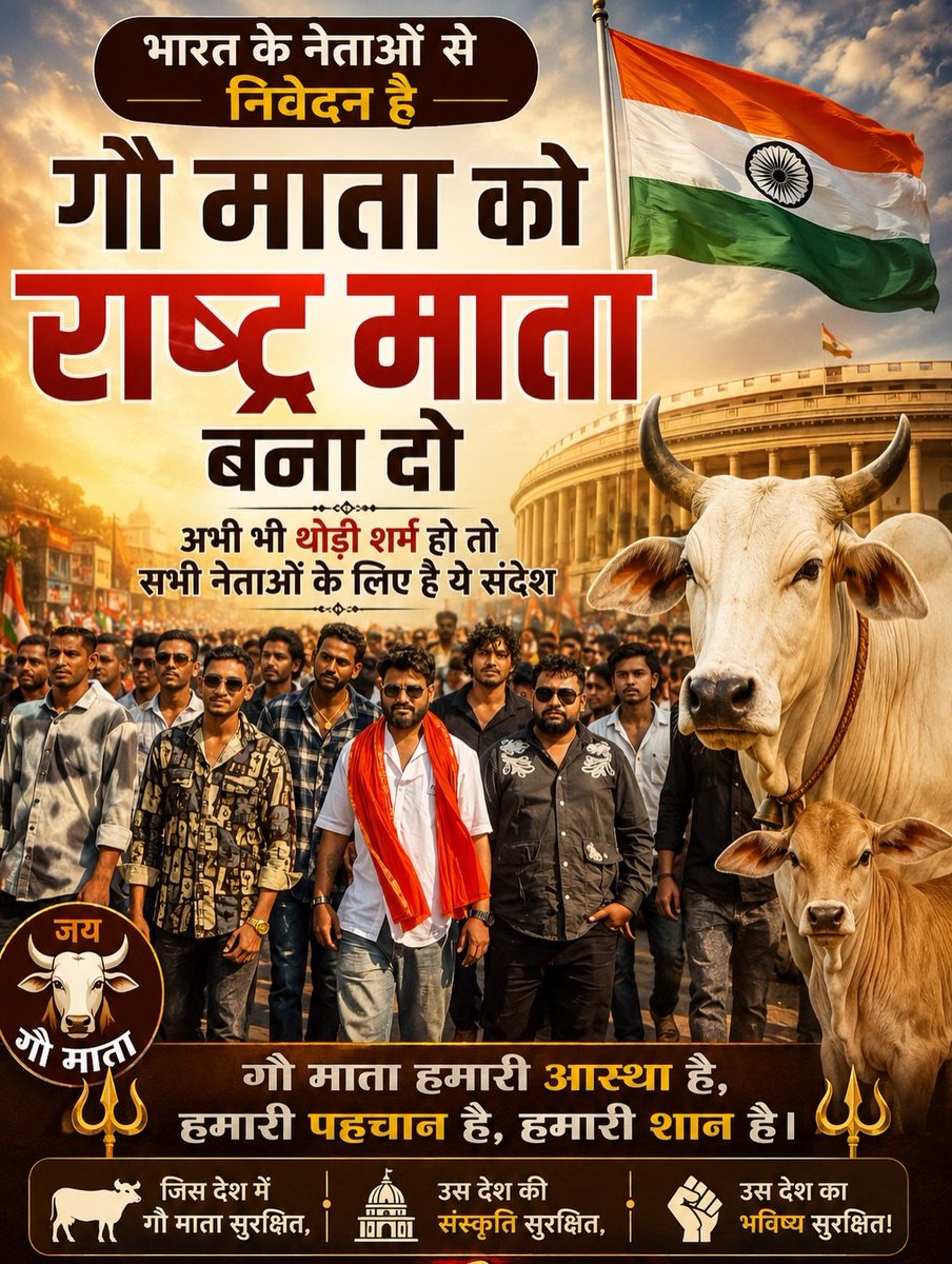 B2biharijaiguru's tweet photo. जय गुरु देव।

माननीय @PMOIndia,

#गौ_सम्मान_आह्वान के अंतर्गत प्राप्त 15 करोड़ हस्ताक्षर करोड़ों भारतीयों की आस्था का प्रतीक हैं। कृपया जनभावना का सम्मान करते हुए गौ माता की सेवा, सुरक्षा एवं सम्मान हेतु सकारात्मक पहल करें।

#GauSamman #GauMata https://t.co/Vly2gZwZ5n