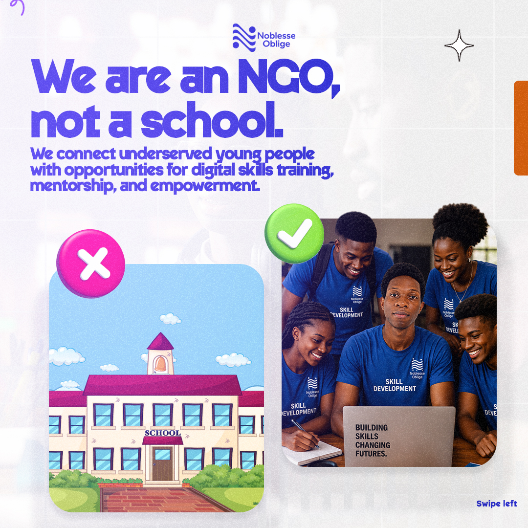 noblesseobcf's tweet photo. Talent is everywhere. Opportunity is not. 💙

Here are 3 things you should know about Noblesse Oblige:

✨ We create access to digital skills, mentorship, and opportunities for underserved young people.
✨ We connect talent with the resources needed to grow and thrive.
✨ We believe every young person deserves a chance to reach their full potential.

Together, we can create more opportunities.

#NoblesseOblige #BuildingSkillsChangingFutures #YouthEmpowerment #DigitalSkills #SocialImpact