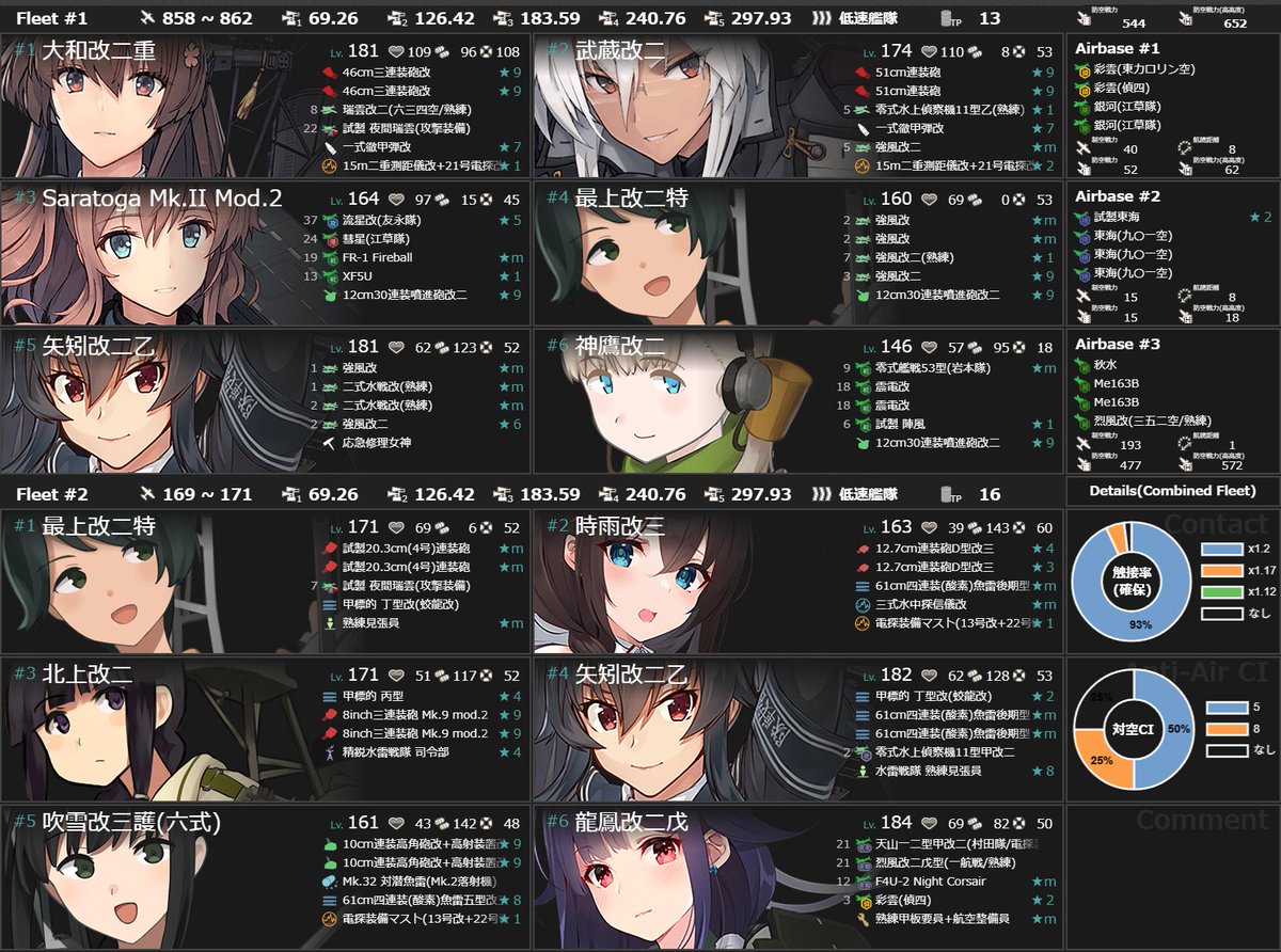 syoukuretin's tweet photo. E3-4堀　ボーキ無いからボーキケチケチ編成
ボス16S4A https://t.co/C63yW92toM