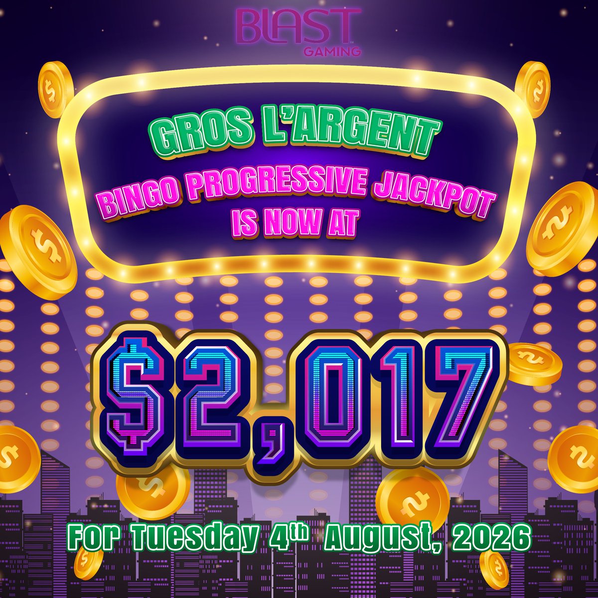 StluciaLottery's tweet photo. The Gros L’argent Bingo Progressive Jackpot is now at $2,017📷
Must be 18+ to enter! Know your limit, play within it.
#stlucia #BLASTGamingCentre #VirtualGaming #VLTMachines #BLAST #TryYourLuck https://t.co/DaO5lBXxAq