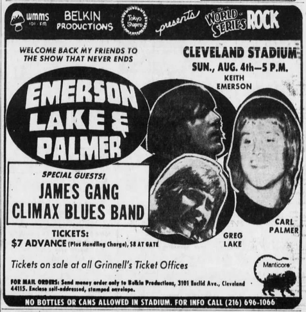 70sweekly's tweet photo. August 4, 1974 Cleveland Stadium, Cleveland, OH https://t.co/cwRyaQMJhJ